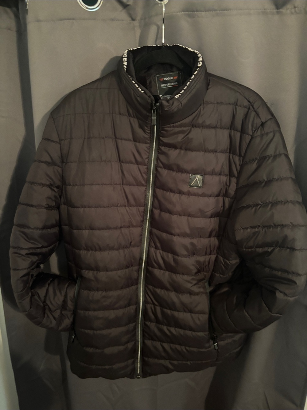 Vogue Men’s Dark Brown Quilted Puffer Jacket